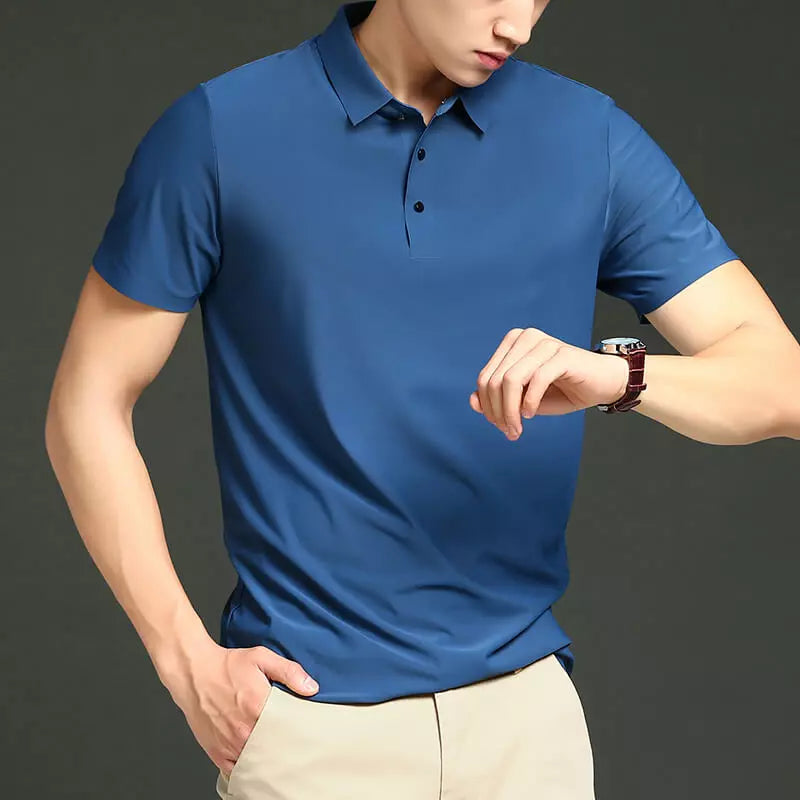 Camisa Polo Elegance - Tecido em Seda Gelo