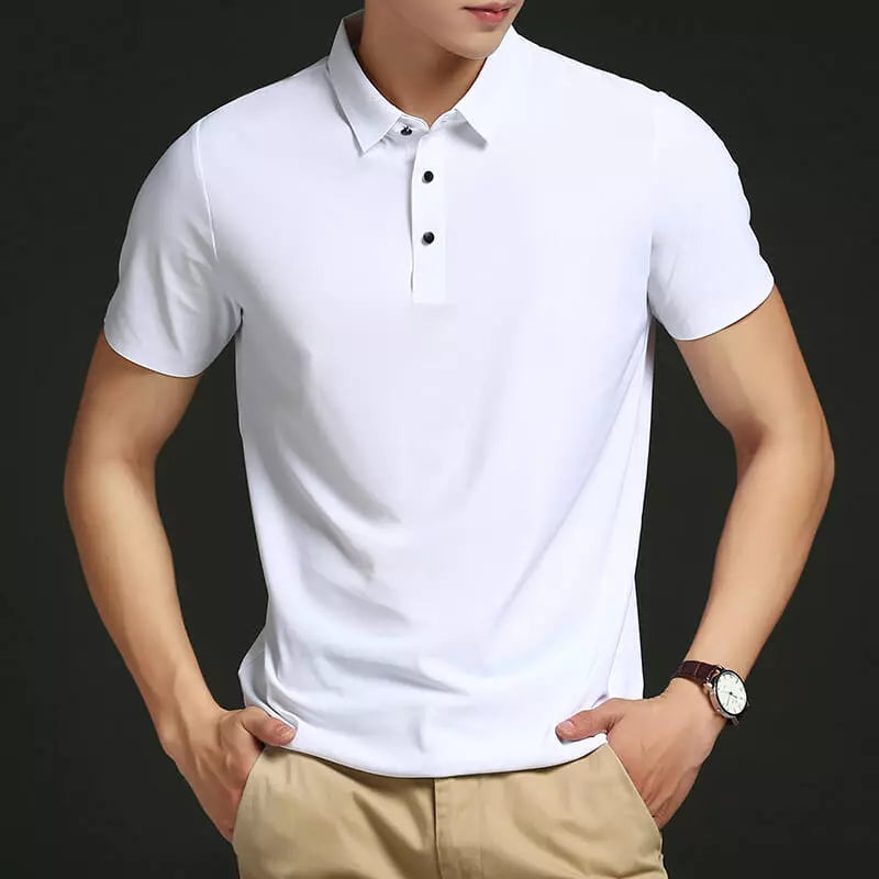 Camisa Polo Elegance - Tecido em Seda Gelo