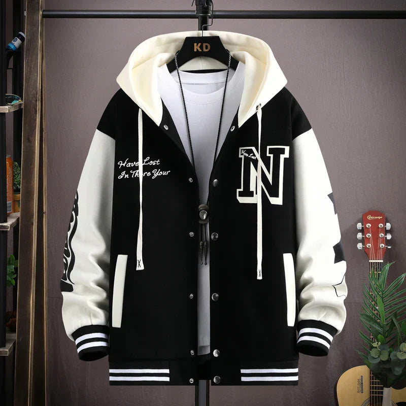 Jaqueta Masculina Varsity Colegial com Capuz NewSport - Ziomen