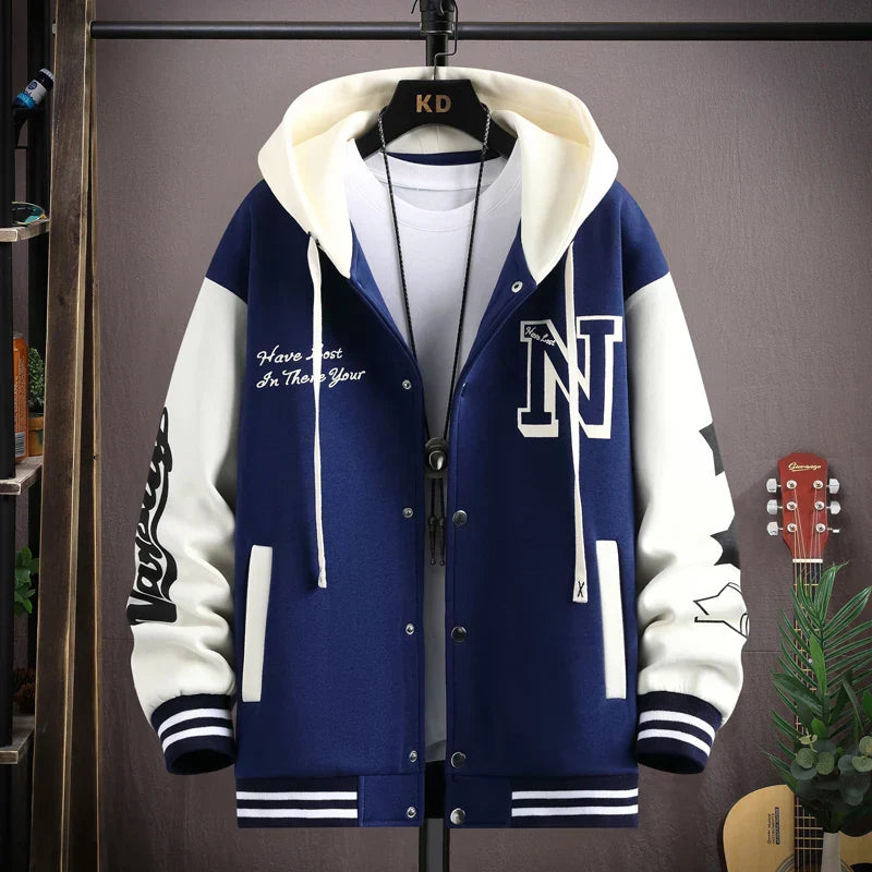 Jaqueta Masculina Varsity Colegial com Capuz NewSport - Ziomen