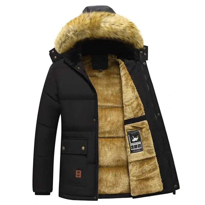 Jaqueta Parka Masculina com Capuz Forrado com Lã WY- Ziômen