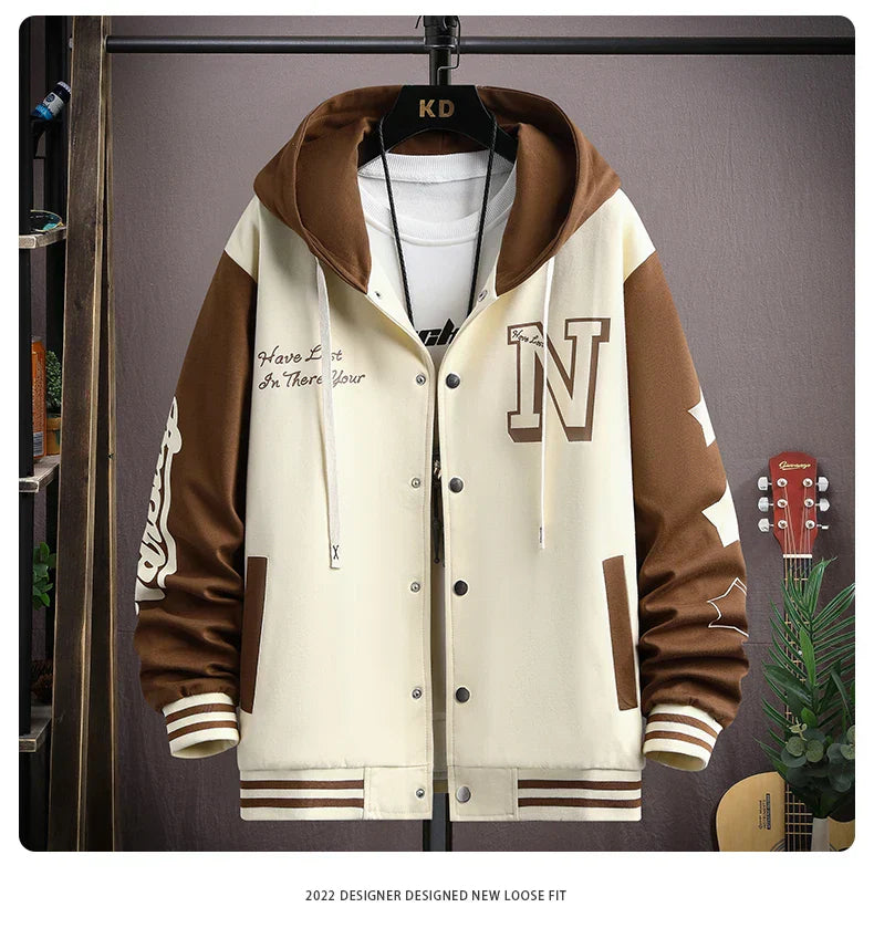 Jaqueta Masculina Varsity Colegial com Capuz NewSport - Ziomen