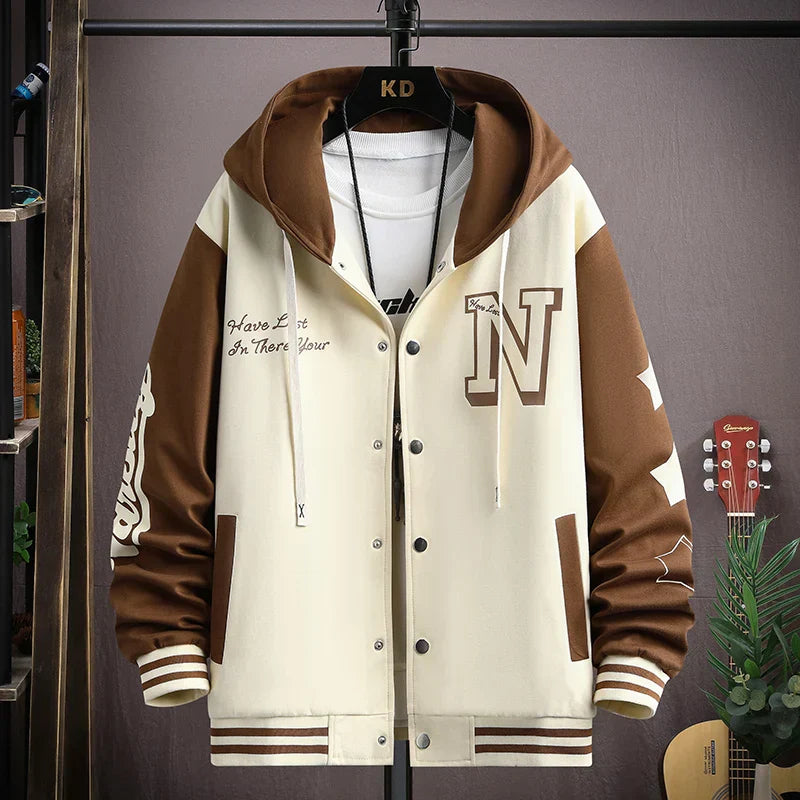 Jaqueta Masculina Varsity Colegial com Capuz NewSport - Ziomen