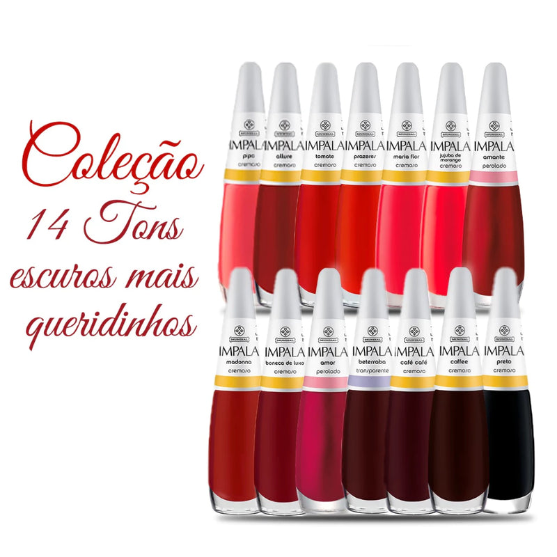 Kit Profissional Esmaltes Impala 73 Cores Variadas Manicure Espaço de Beleza Cuidado Pessoal